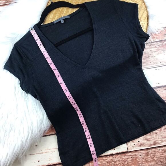 John varvatos black linen v neck tee - Picture 3 of 6